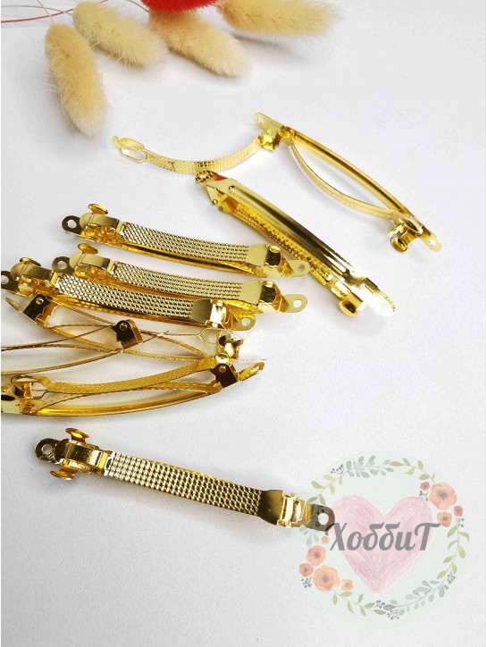 Заколка-автомат 6см. (золото)